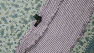 Purple &amp; White Striped Smocked Tube Top