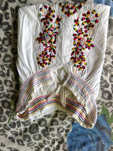 Boho Embroidered White Blouse