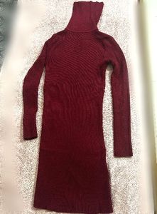 Ribbed Turtleneck Midi Dress