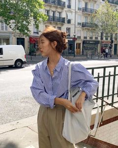 New with tag Korean Chic Striped Button-Up Shirt
