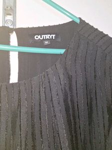Chic Black dress with self design