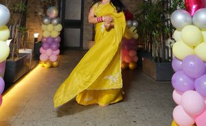 Elegant Yellow Embroidered Saree