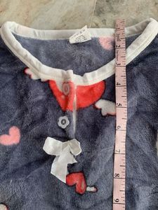Cozy Heart Print Flannel Nightgown