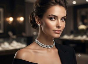 Sparkling double line Crystal Necklace and Earring