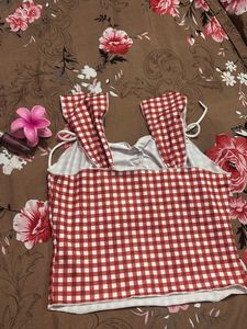 Ghingham print top