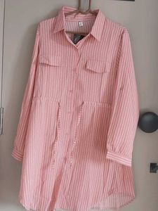 Chic Striped Button-Down Tunic NEW