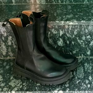 Black Leather Chelsea Boots