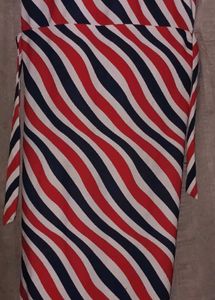 Red, White, Blue Striped Fit &amp; Flare Dress