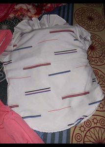 Cute Pink Dress and White Top Set
