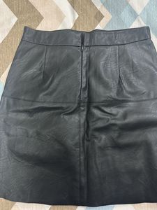 Black Faux Leather Mini Skirt