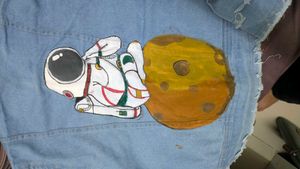 Astronaut Denim hand-painted Jacket