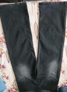 Black wide leg baggy jeans