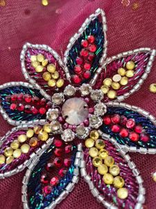 netted heavy handwork partywear saree(all work)
