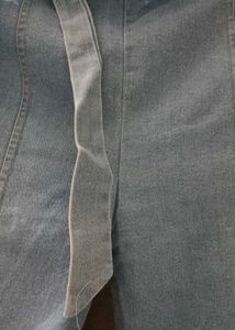 Light Wash Flare Jeans with Tie Detail