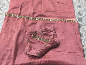 Beautiful Pink Saree with Embellished Border