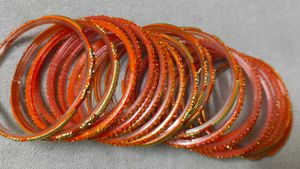 Orange &amp; Gold Bangle Set