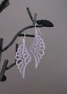 Lilac Lace Beaded Dangle Earrings