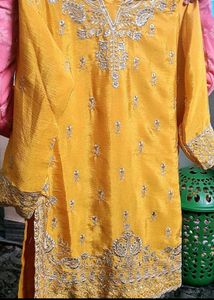 Embroidered Yellow Kurta