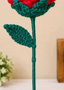 Handmade Crochet Red Rose