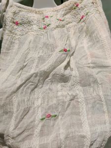 Hand Smoked ,Hand Embroidered Shoulder Tie Frock