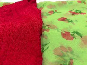 green floral saree