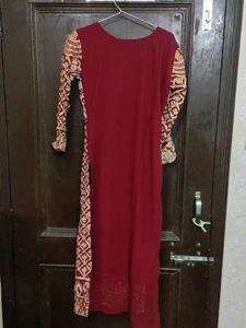Elegant Maroon Embroidered Kurta Set