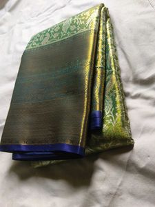 parrots and peacock theme Green &blue saree