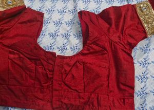 Red Embroidered Sadar Mekhela Saree
