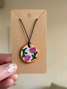 Handmade Orange Slice Pendant Necklace