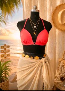 Coral Halter Bikini Top(made in caribbean)