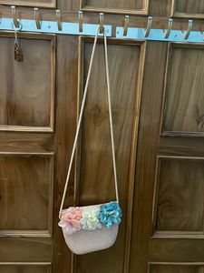 Cute Floral Straw Crossbody Bag