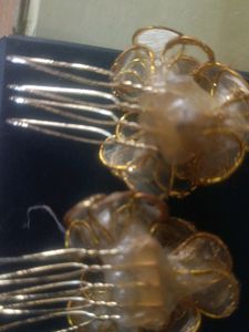 Gold Pearl Hair Combs (Set of 2)