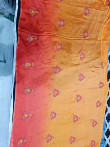 🇳🇿💫🎀Elegant Orange &amp; Grey Embroidered Saree