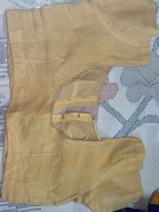 Stunning Yellow Silk Saree with Goldwork