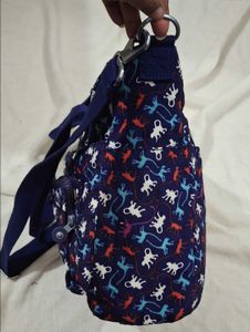 Kipling Blue Monkey Print Shoulder Bag