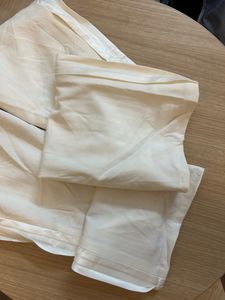 White Flared Leg Pants For Women(silk)