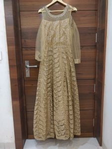 Gold Cold Shoulder Gown