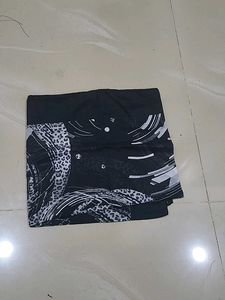 Stylish Black Saree with Abstract Print