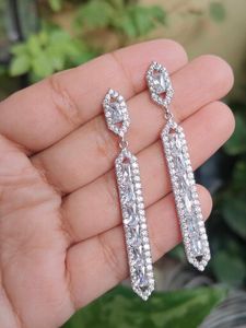 Elegant Drop Earrings with Crystals