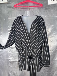 H&amp;M Striped Wrap Style Top