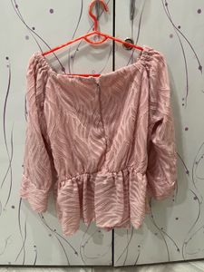 Chic Pink Peplum Top