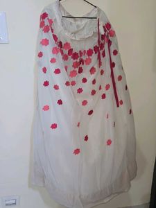 Wedding Lehenga Choli Pink N White Sider