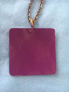 Floral Purple Handpainted Pendant Necklace