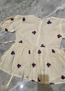 Cream Butterfly Print Tunics