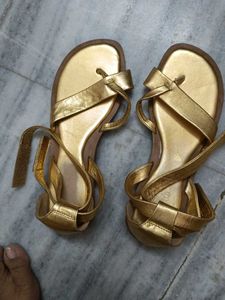 Elegant Gold Wrap-Around Sandals
