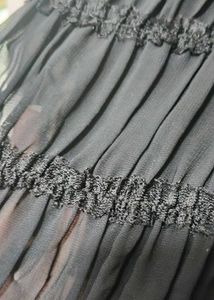 Black Textured Long Sleeve Top