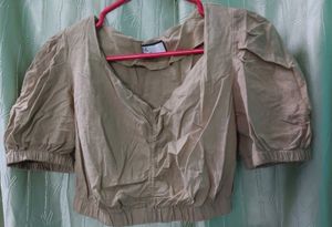 Cute Beige Crop Top