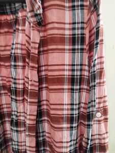 Pink Plaid Long Sleeve Shirt