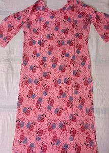 Pink Floral Kurta