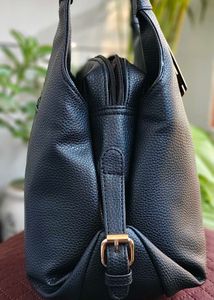 Stylish Black Pebble Leather Shoulder Bag